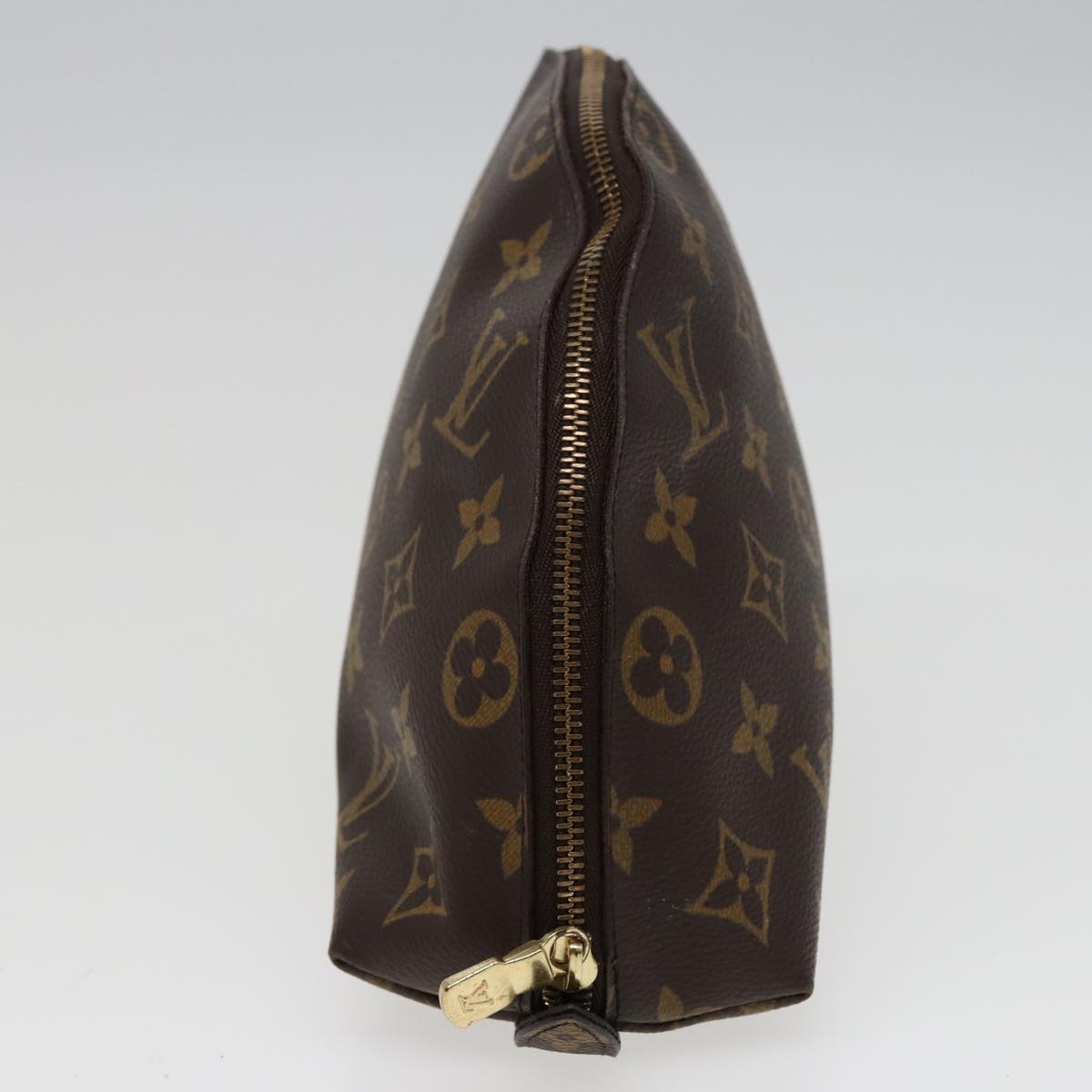 LOUIS VUITTON Monogram Trousse Demi Ronde Cosmetic Pouch M47520 LV Auth 78012