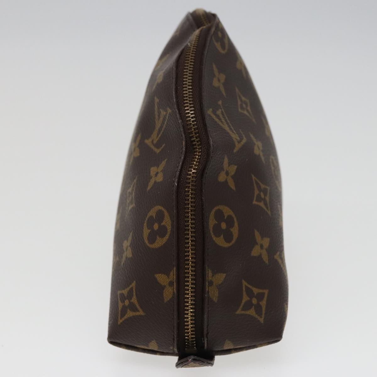 LOUIS VUITTON Monogram Trousse Demi Ronde Cosmetic Pouch M47520 LV Auth 78012