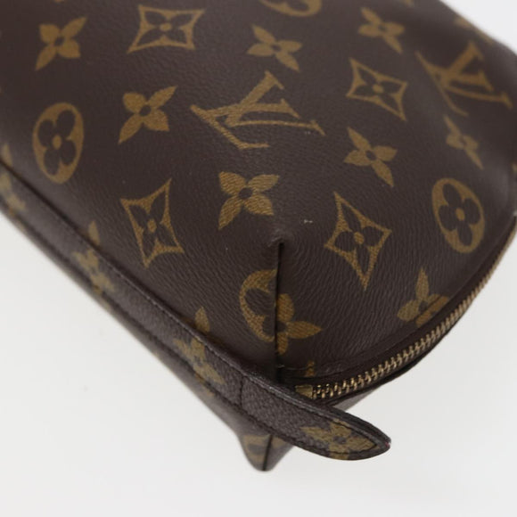 LOUIS VUITTON Monogram Trousse Demi Ronde Cosmetic Pouch M47520 LV Auth 78012