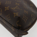LOUIS VUITTON Monogram Trousse Demi Ronde Cosmetic Pouch M47520 LV Auth 78014-16