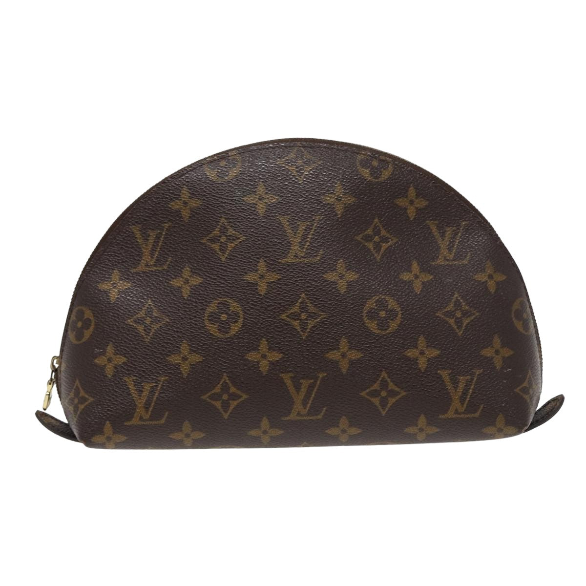 LOUIS VUITTON Monogram Trousse Demi Ronde Cosmetic Pouch M47520 LV Auth 78014