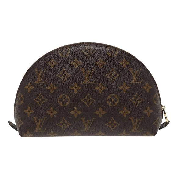 LOUIS VUITTON Monogram Trousse Demi Ronde Cosmetic Pouch M47520 LV Auth 78014