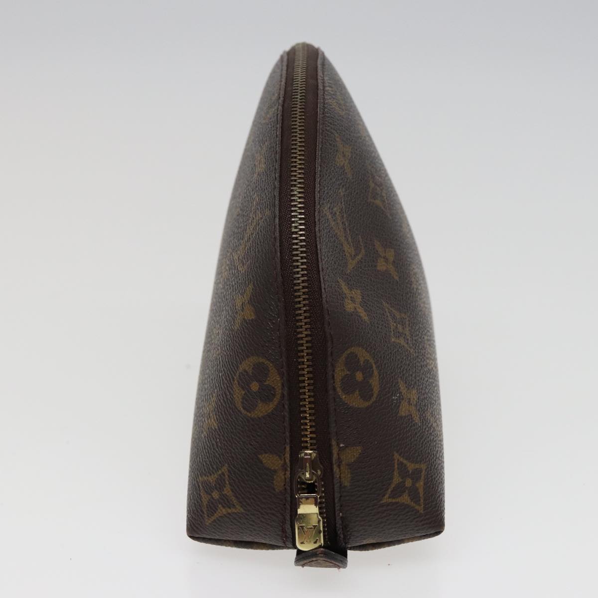 LOUIS VUITTON Monogram Trousse Demi Ronde Cosmetic Pouch M47520 LV Auth 78014