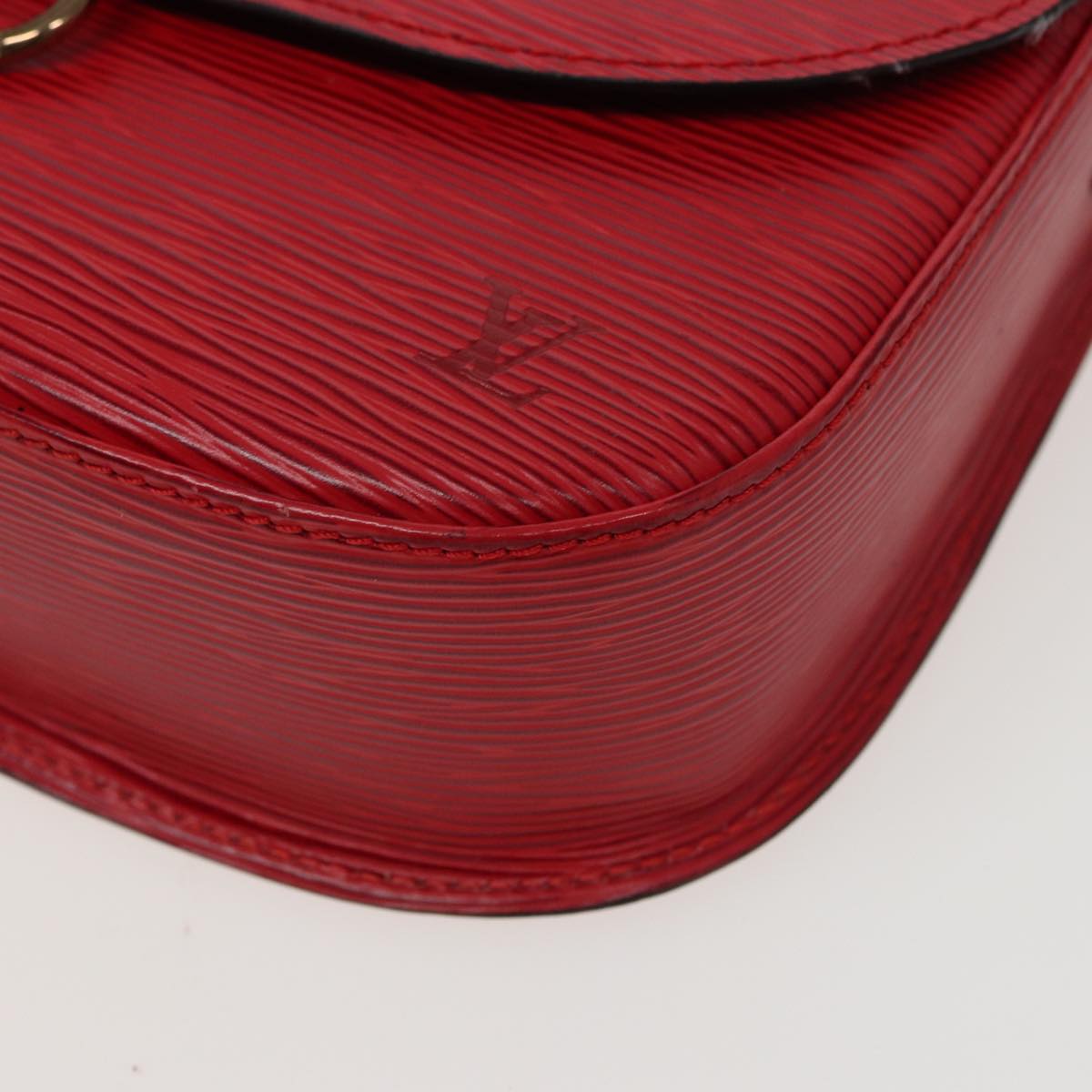 LOUIS VUITTON Epi Saint Cloud GM Shoulder Bag Red M52197 LV Auth 78032