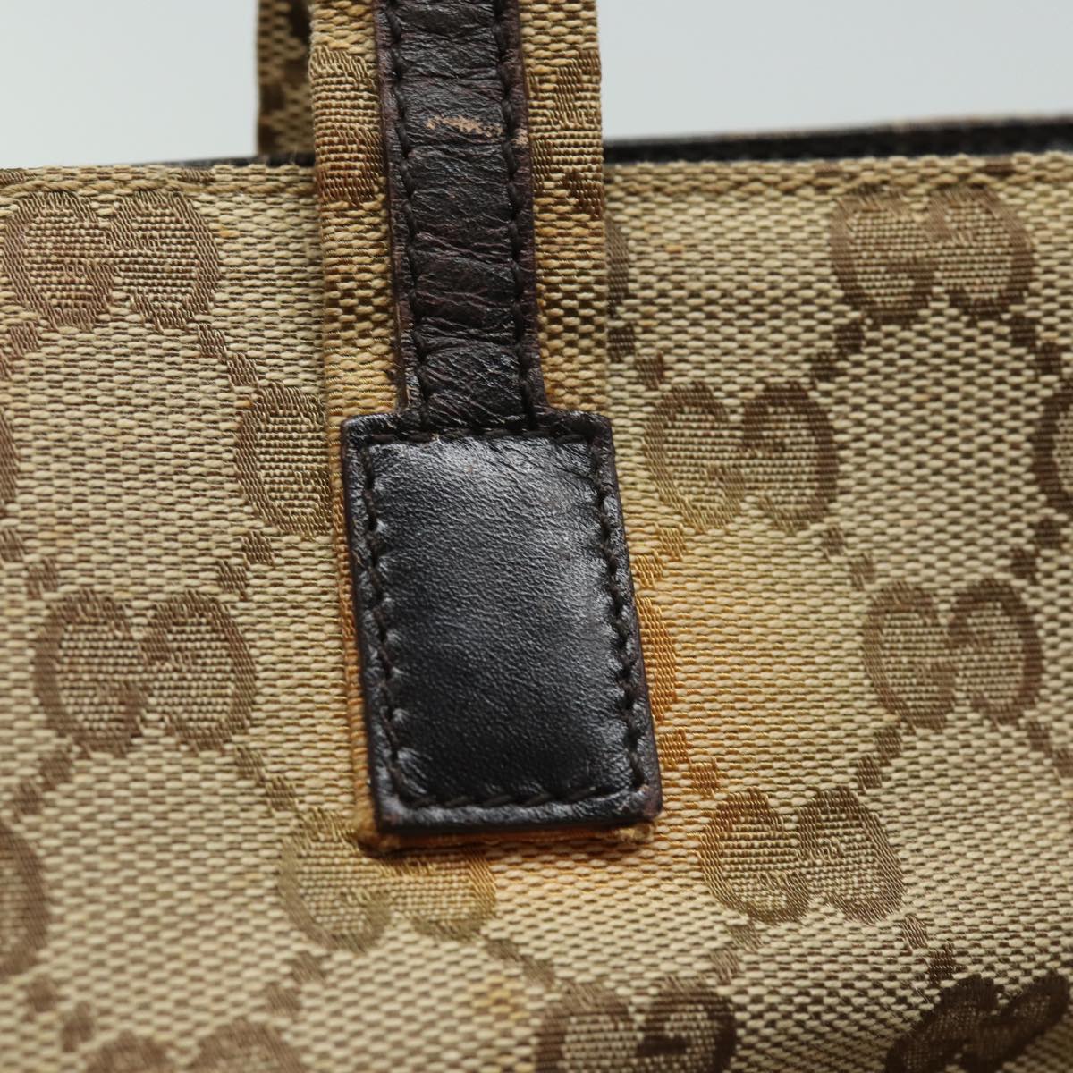 GUCCI GG Canvas Hand Bag Beige 002 1080 Auth 78093