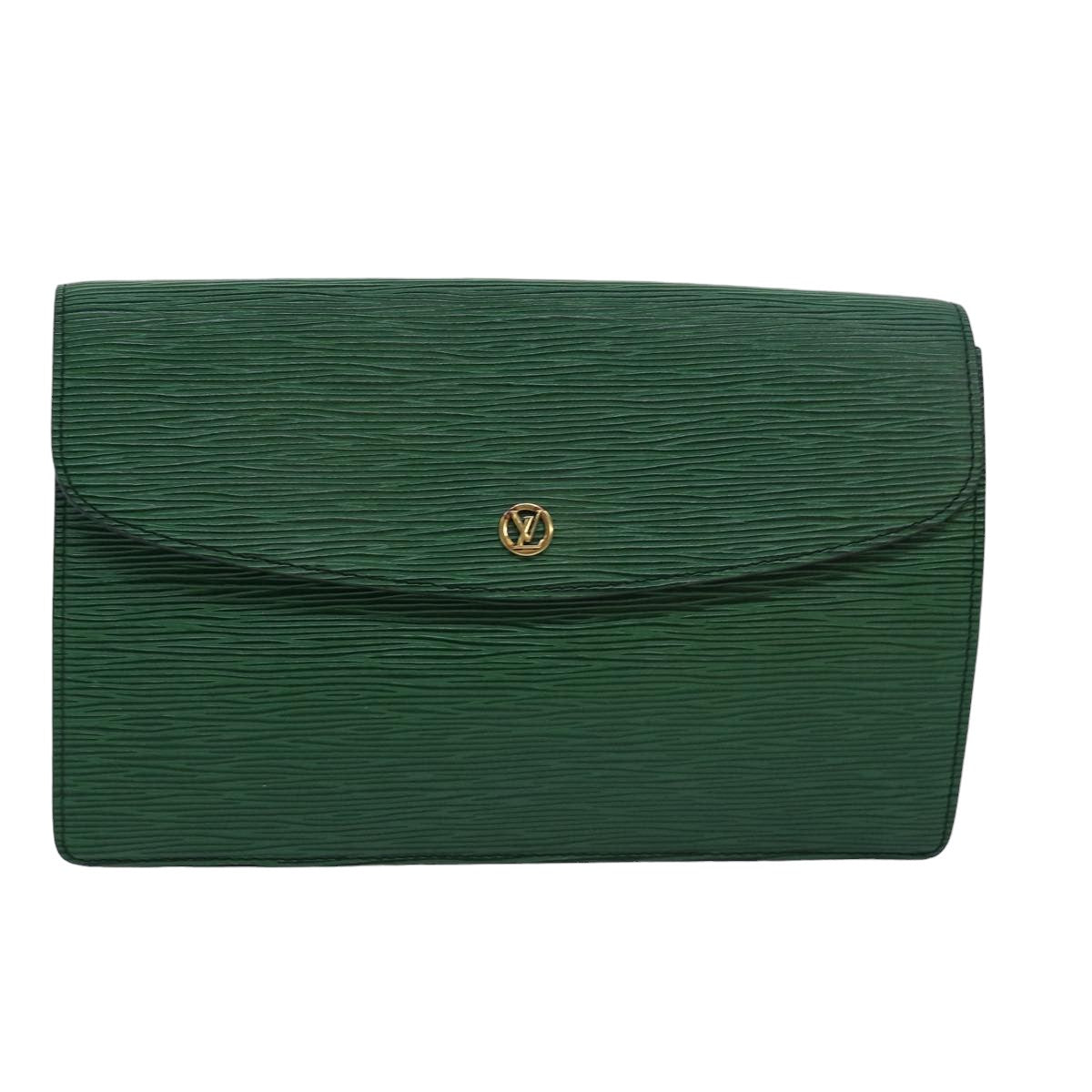 LOUIS VUITTON Epi Montaigne 27 Clutch Bag Green M52654 LV Auth 78110