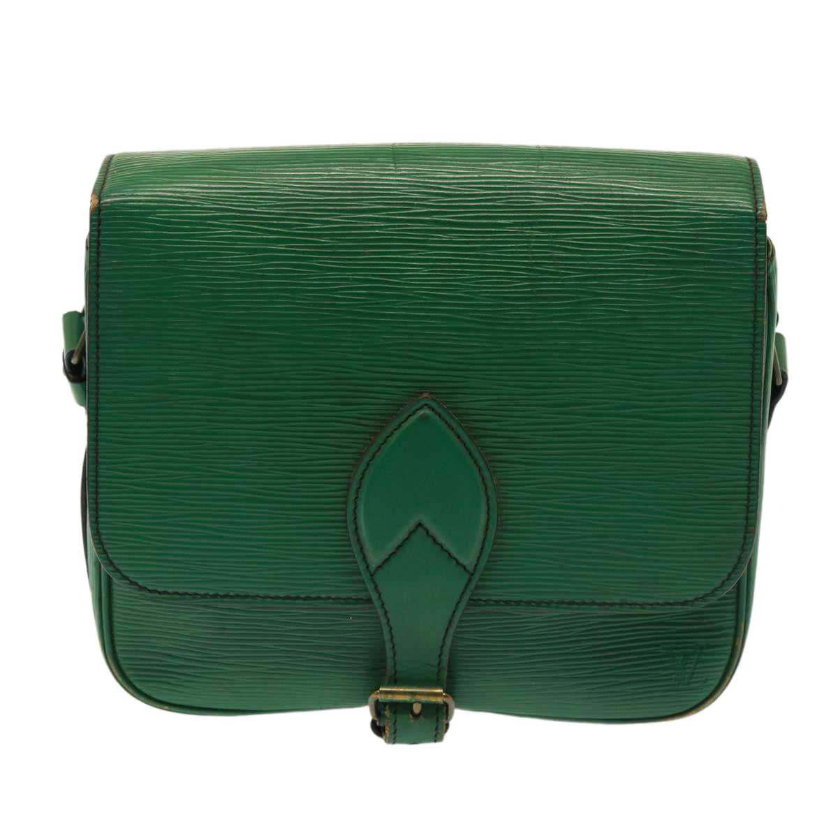 LOUIS VUITTON Epi Cartouchiere MM Shoulder Bag Green M52244 LV Auth 78113