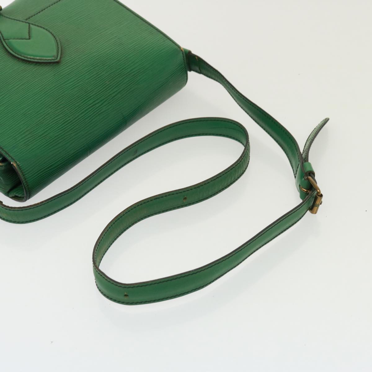 LOUIS VUITTON Epi Cartouchiere MM Shoulder Bag Green M52244 LV Auth 78113