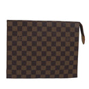 LOUIS VUITTON Damier Ebene Poche Toilette 26 Pouch N47543 LV Auth 78127-1