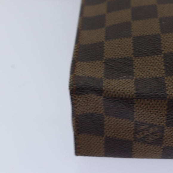 LOUIS VUITTON Damier Ebene Poche Toilette 26 Pouch N47543 LV Auth 78127