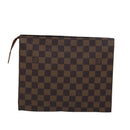 LOUIS VUITTON Damier Ebene Poche Toilette 26 Pouch N47543 LV Auth 78127-2