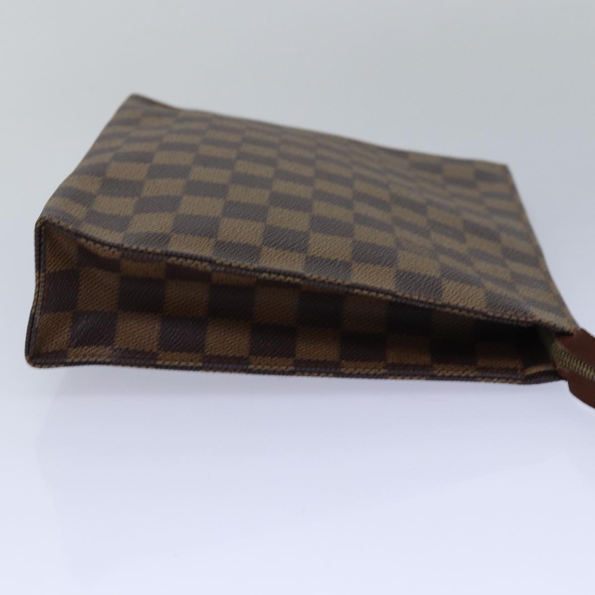 LOUIS VUITTON Damier Ebene Poche Toilette 26 Pouch N47543 LV Auth 78127