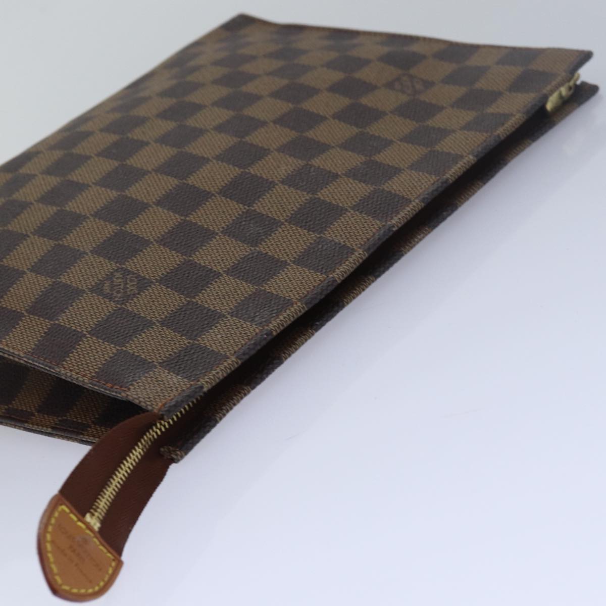 LOUIS VUITTON Damier Ebene Poche Toilette 26 Pouch N47543 LV Auth 78127