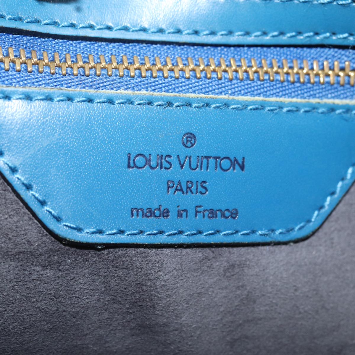 LOUIS VUITTON Epi Bucket PM Shoulder Bag Blue LV Auth 78158