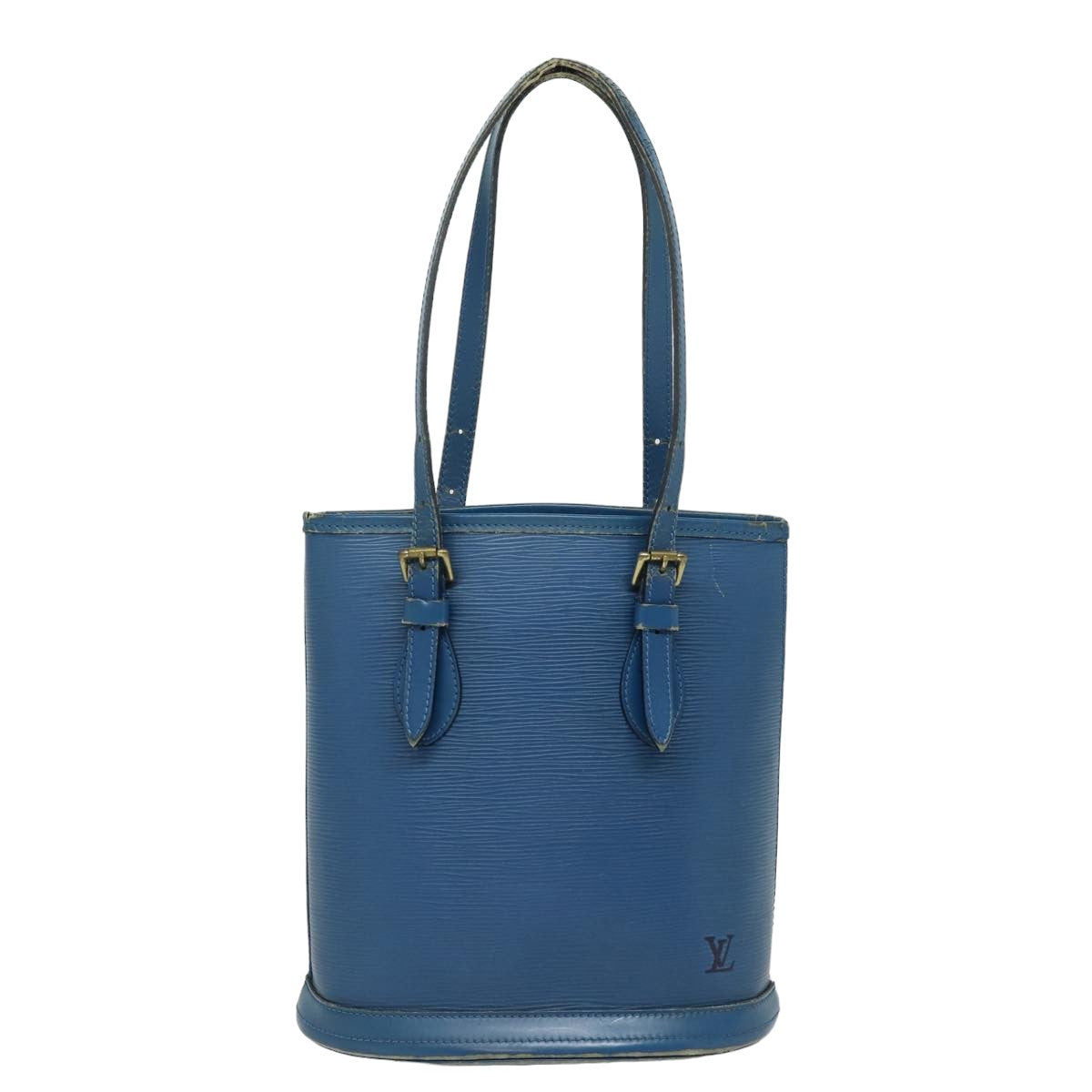 LOUIS VUITTON Epi Bucket PM Shoulder Bag Blue LV Auth 78158