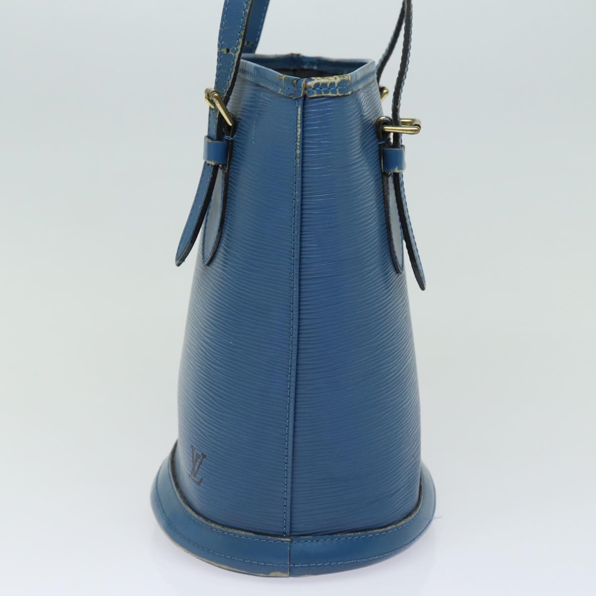 LOUIS VUITTON Epi Bucket PM Shoulder Bag Blue LV Auth 78158