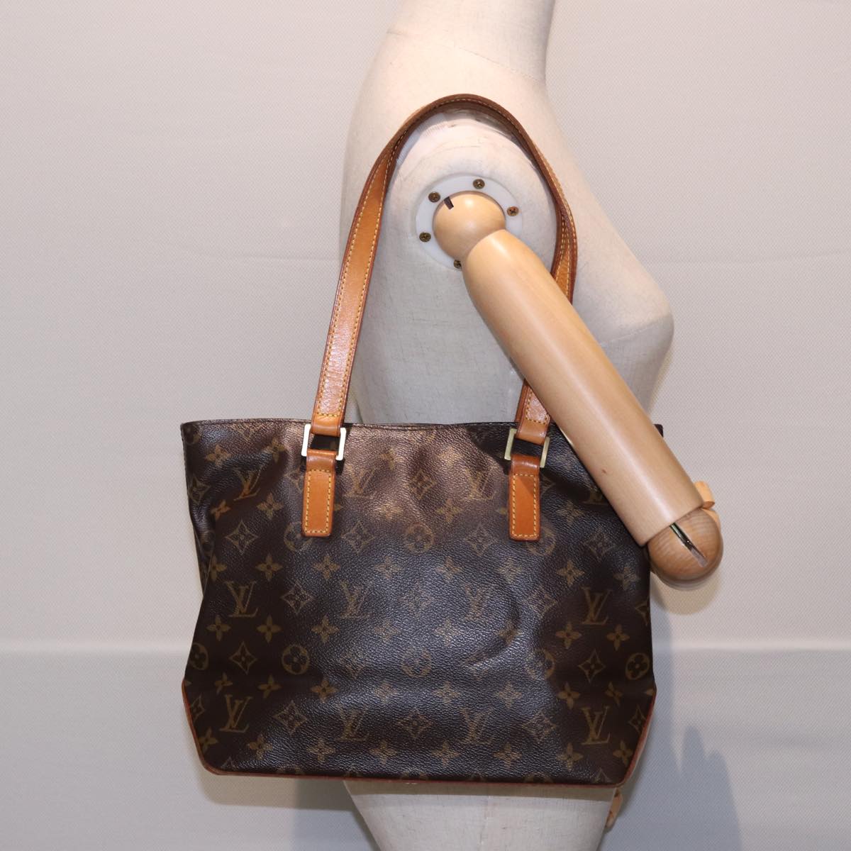 LOUIS VUITTON Monogram Cabas Piano Tote Bag M51148 LV Auth 78171