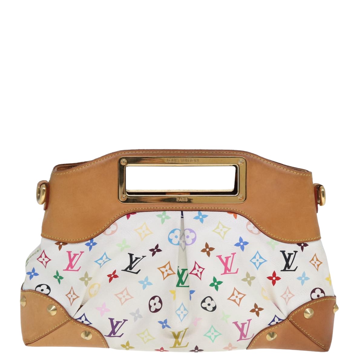 LOUIS VUITTON Monogram Multicolor Judy MM Hand Bag 2Way White M40255 Auth 78180 - 0