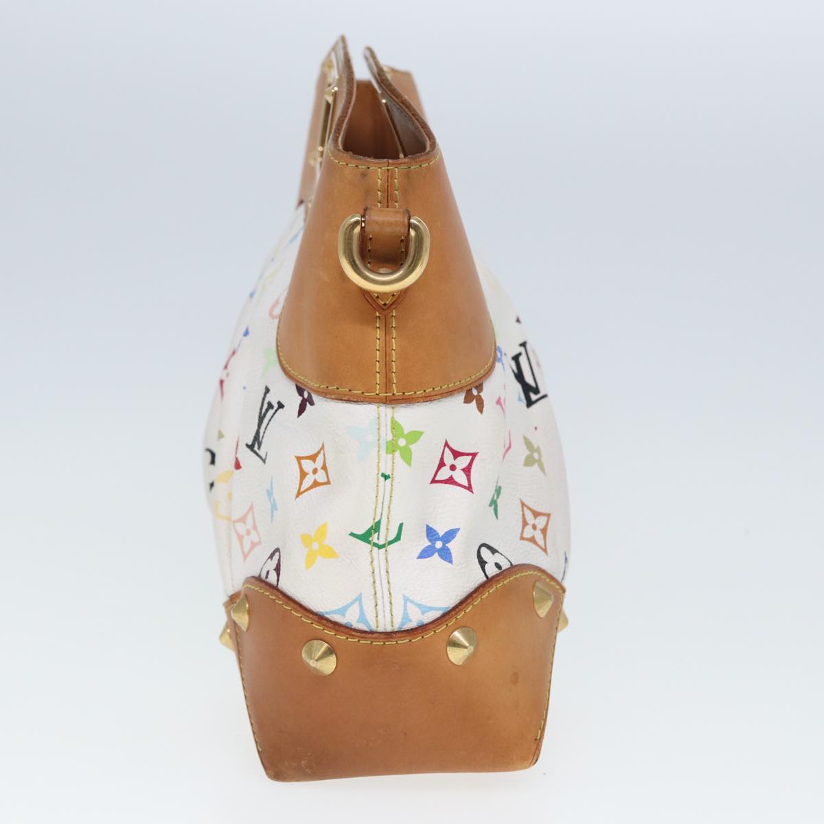 LOUIS VUITTON Monogram Multicolor Judy MM Hand Bag 2Way White M40255 Auth 78180