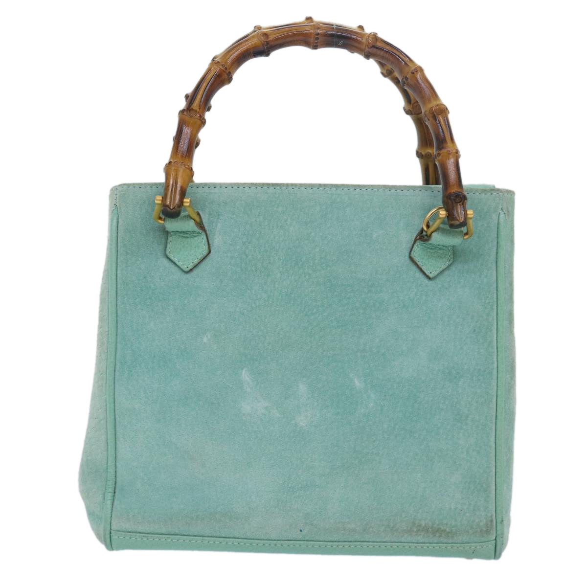 GUCCI Bamboo Hand Bag Suede 2way Light Blue 000 122 0316 Auth 78217 - 0