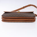 CELINE Macadam Canvas Shoulder Bag PVC Leather Brown Auth 78223-11