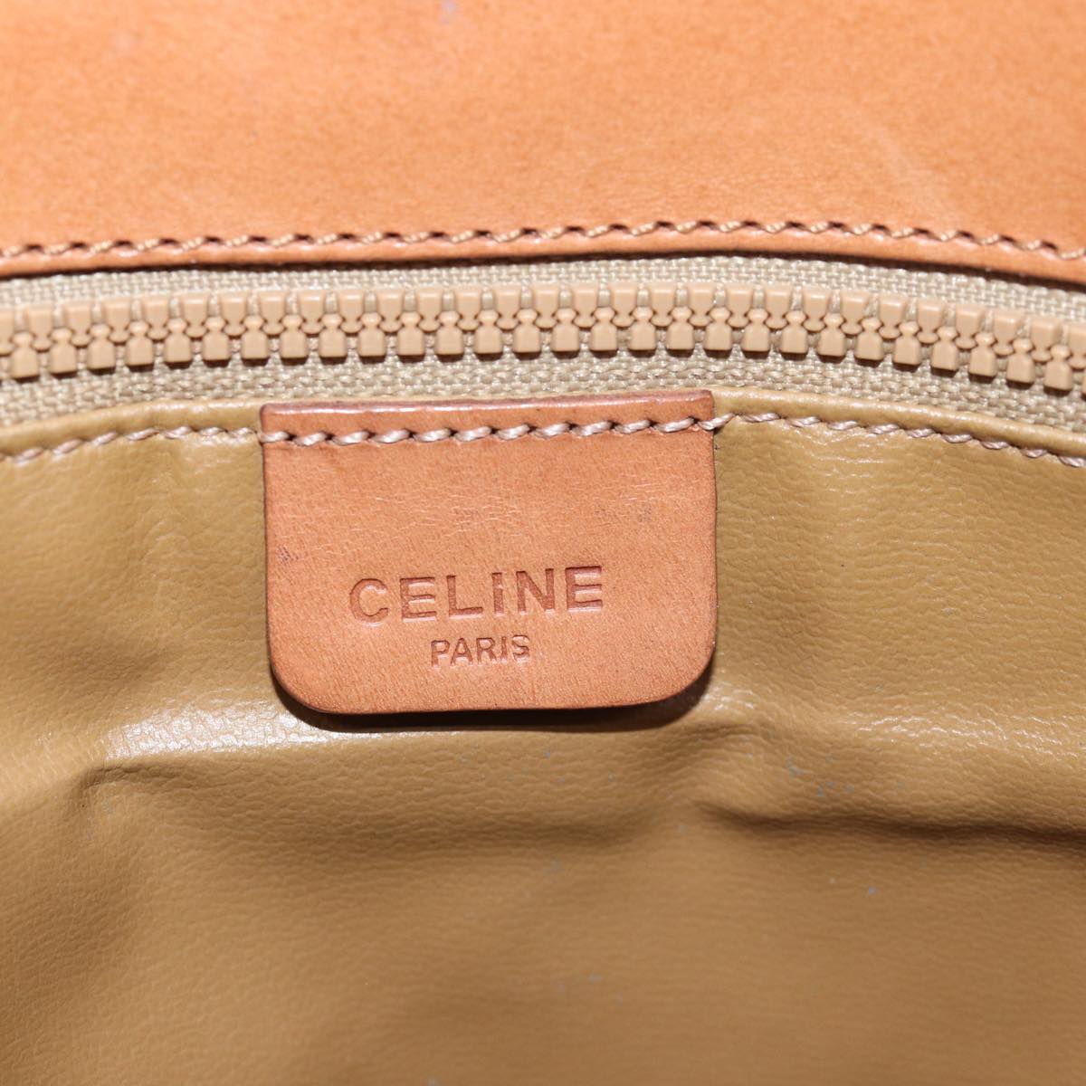 CELINE Macadam Canvas Shoulder Bag PVC Leather Brown Auth 78223