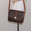 CELINE Macadam Canvas Shoulder Bag PVC Leather Brown Auth 78223-25