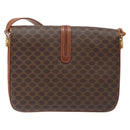 CELINE Macadam Canvas Shoulder Bag PVC Leather Brown Auth 78223-3