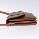 CELINE Macadam Canvas Shoulder Bag PVC Leather Brown Auth 78223-5