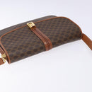 CELINE Macadam Canvas Shoulder Bag PVC Leather Brown Auth 78223-6