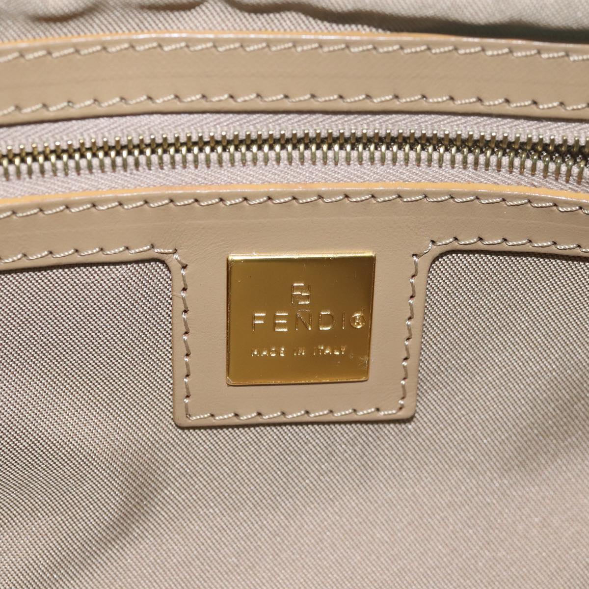 FENDI Zucchino Canvas Mamma Baguette Hand Bag Light Blue Auth 78229