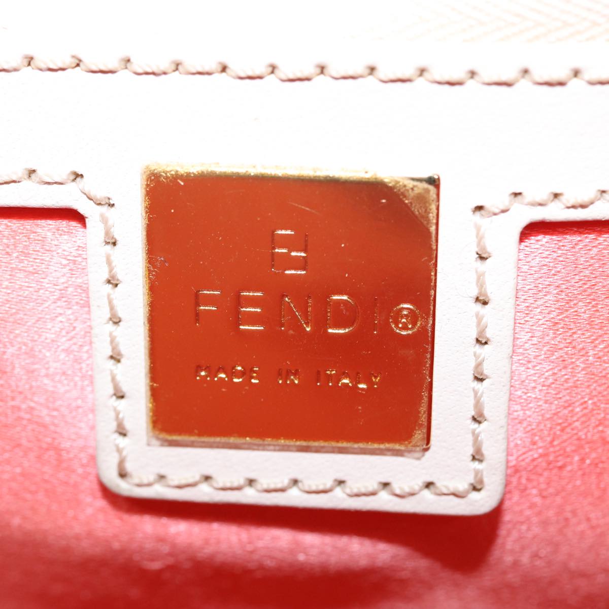 FENDI Hand Bag Leather Pink Auth 78230