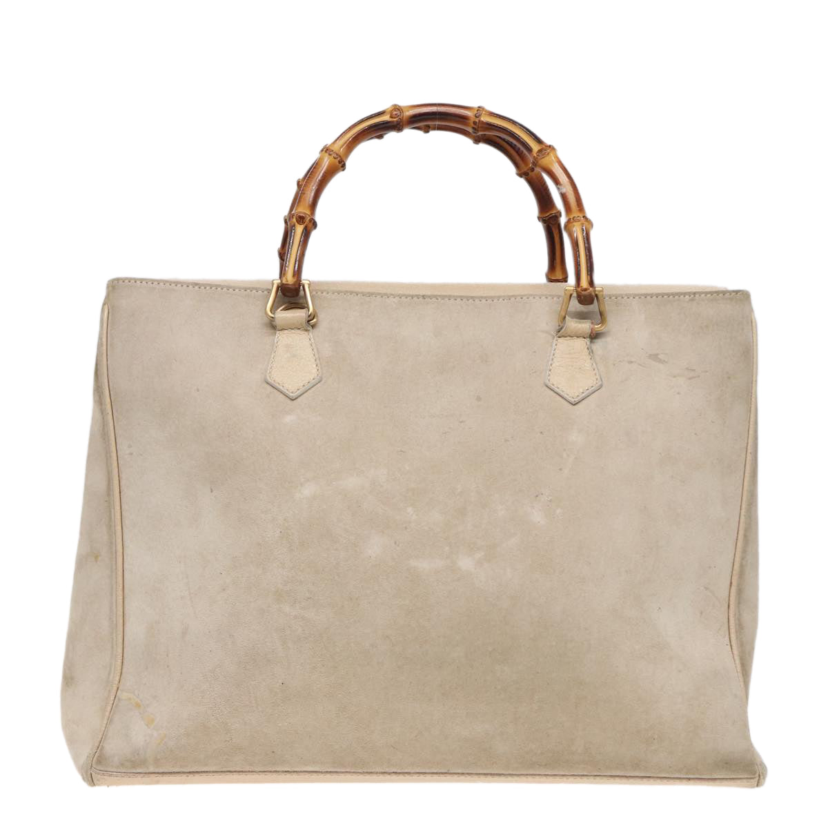 GUCCI Bamboo Tote Bag Suede 2way Beige 002 2855 0322 0 Auth 78245