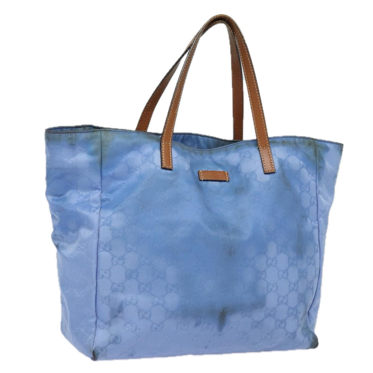 GUCCI GG Canvas Tote Bag Blue 282439 Auth 78251