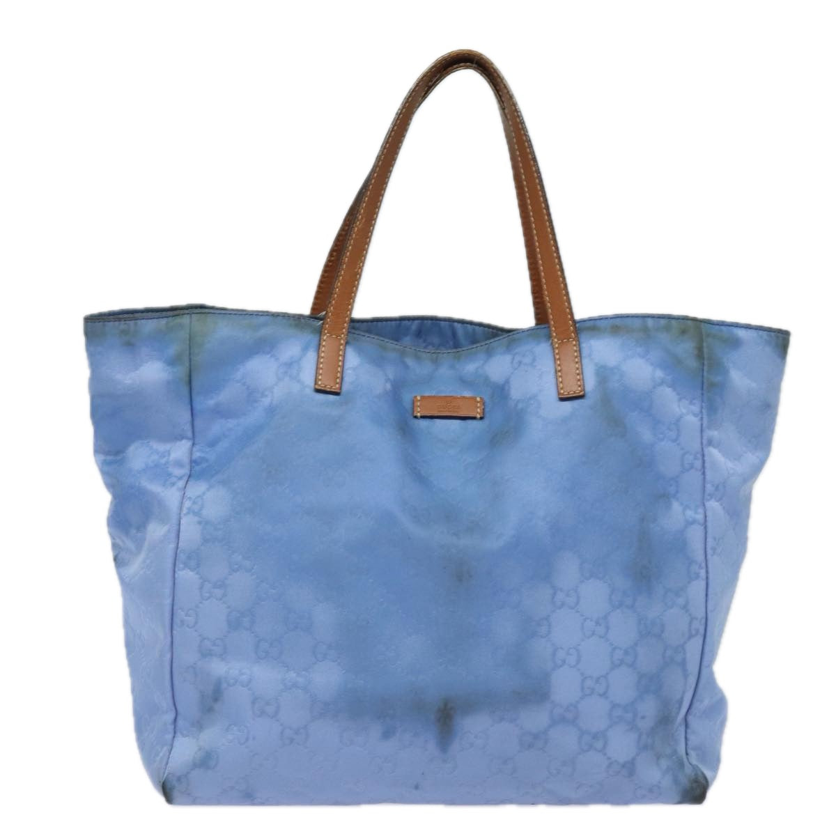 GUCCI GG Canvas Tote Bag Blue 282439 Auth 78251