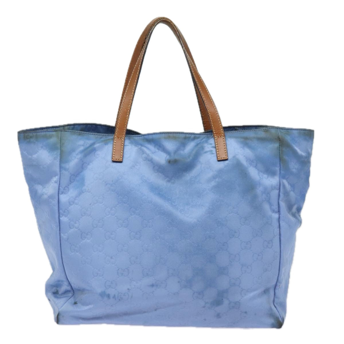 GUCCI GG Canvas Tote Bag Blue 282439 Auth 78251