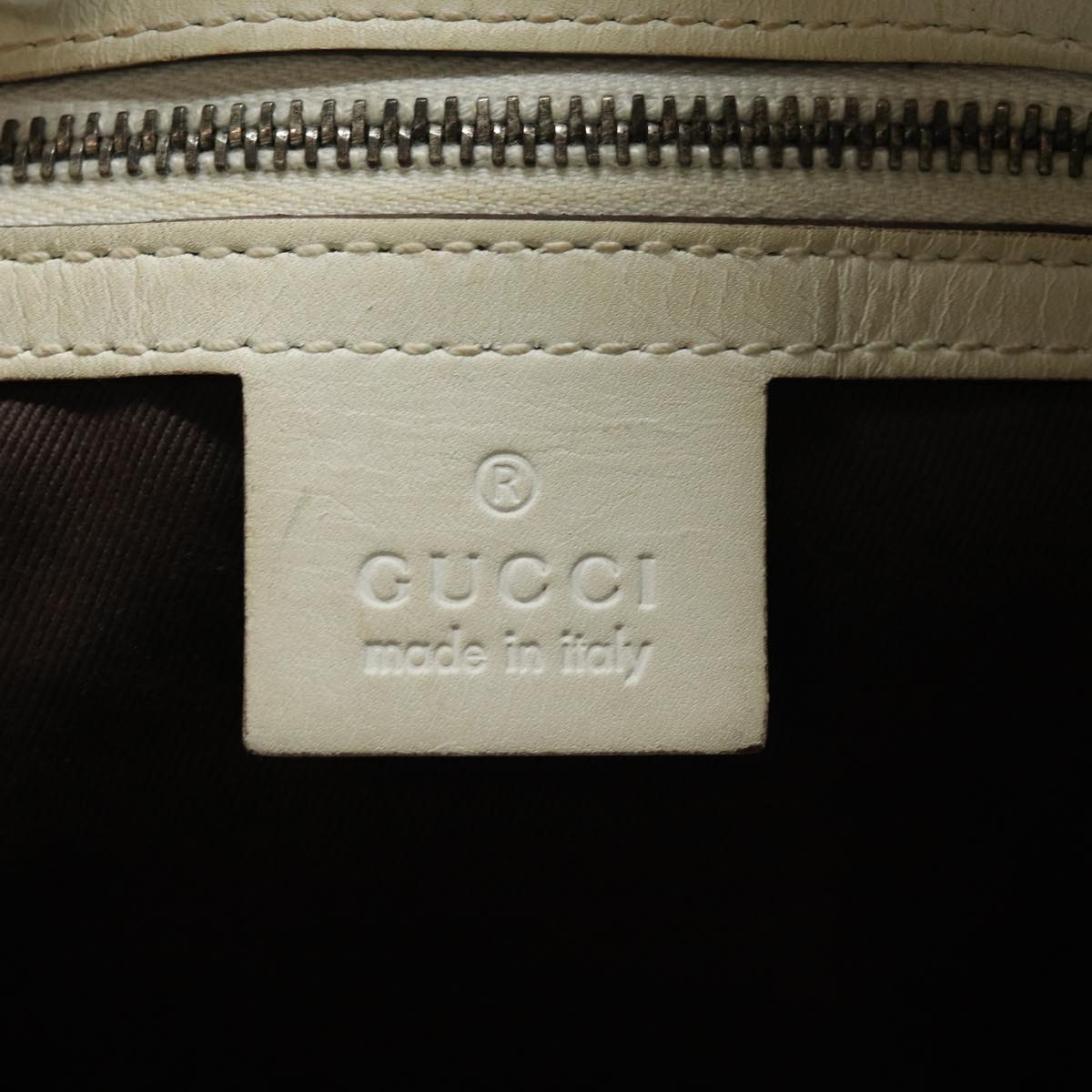 GUCCI GG Canvas Hand Bag Cream 107757 Auth 78253