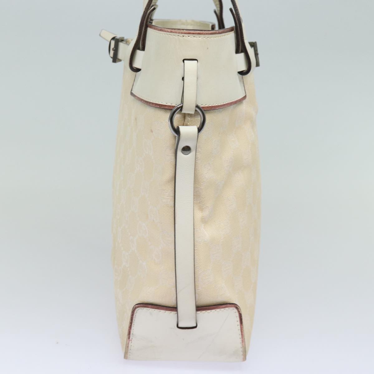 GUCCI GG Canvas Hand Bag Cream 107757 Auth 78253