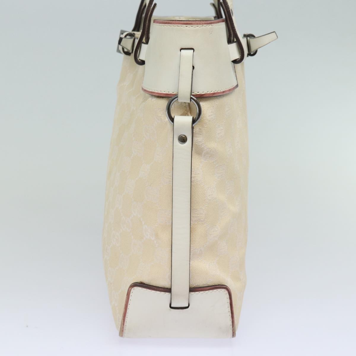 GUCCI GG Canvas Hand Bag Cream 107757 Auth 78253