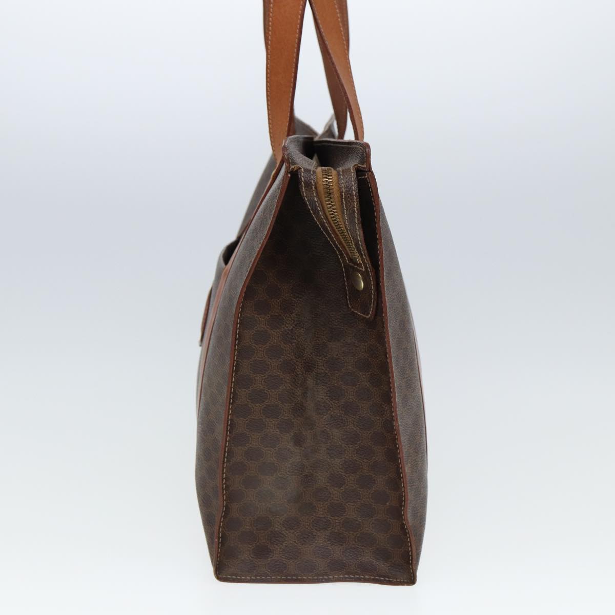 CELINE Macadam Canvas Tote Bag PVC Leather Brown Auth 78272