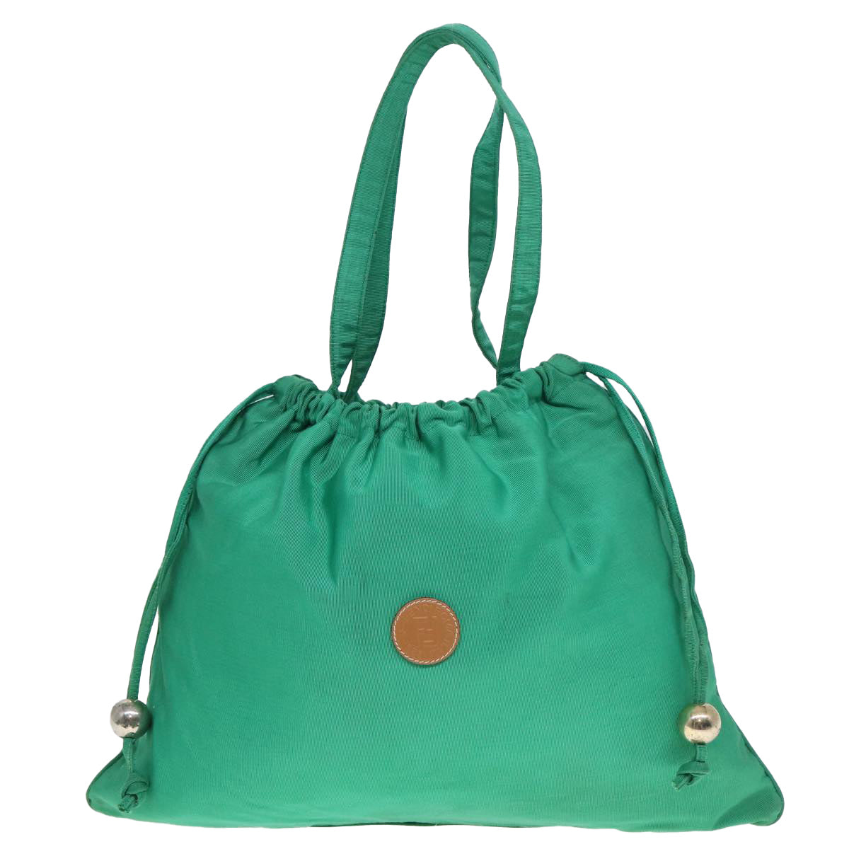 FENDI Purse Tote Bag Nylon Green Auth 78279