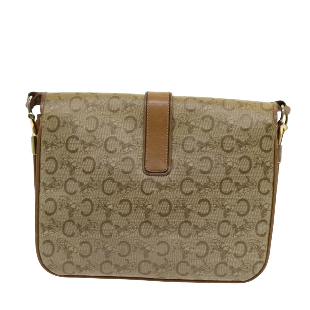 CELINE C Sulky Shoulder Bag Beige Auth 78287