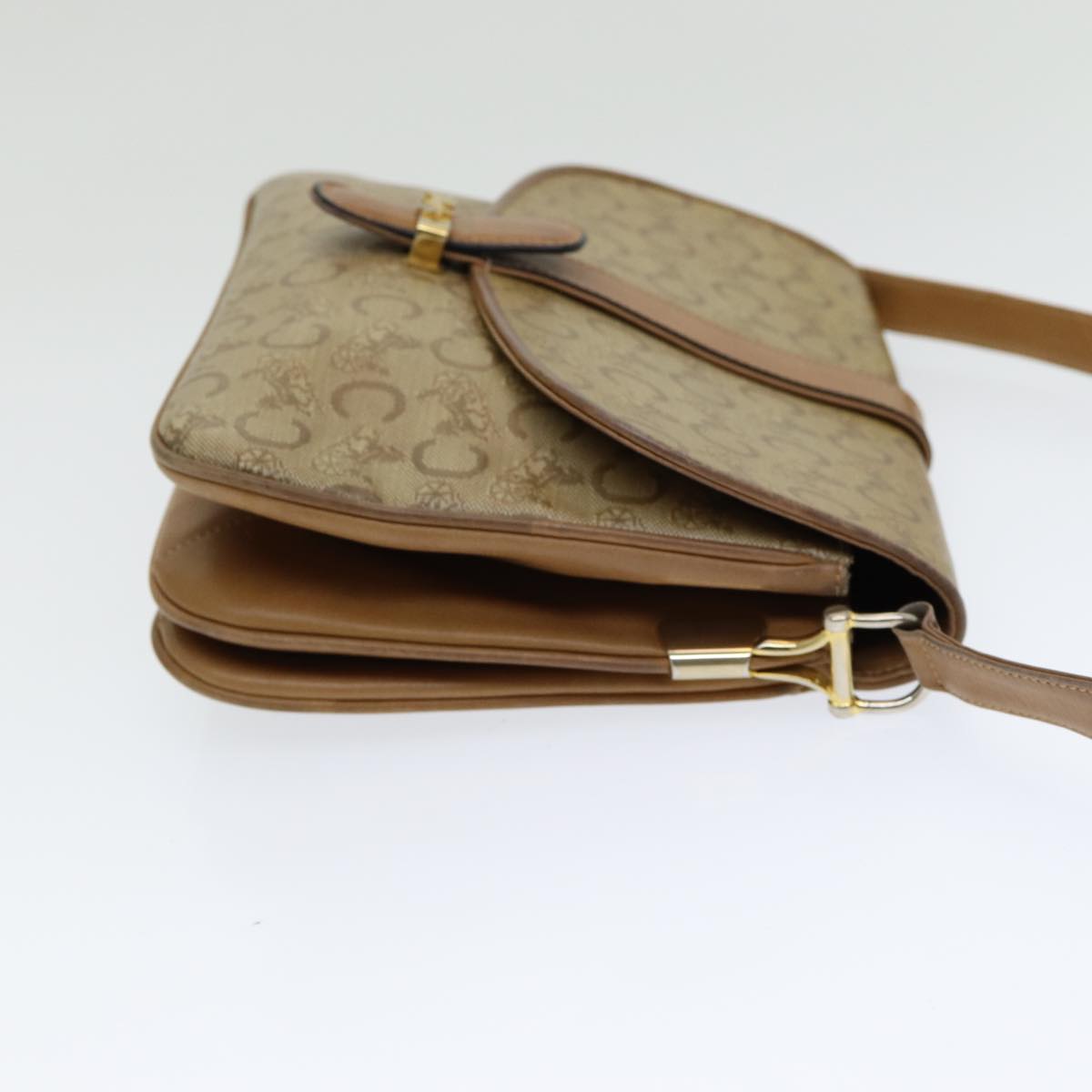 CELINE C Sulky Shoulder Bag Beige Auth 78287