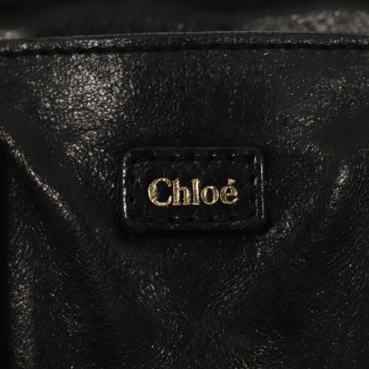 Chloe Etel Hand Bag Leather 2way Black Auth 78290