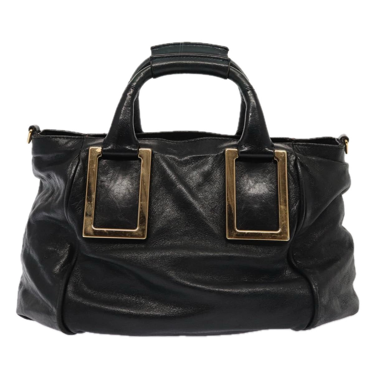 Chloe Etel Hand Bag Leather 2way Black Auth 78290