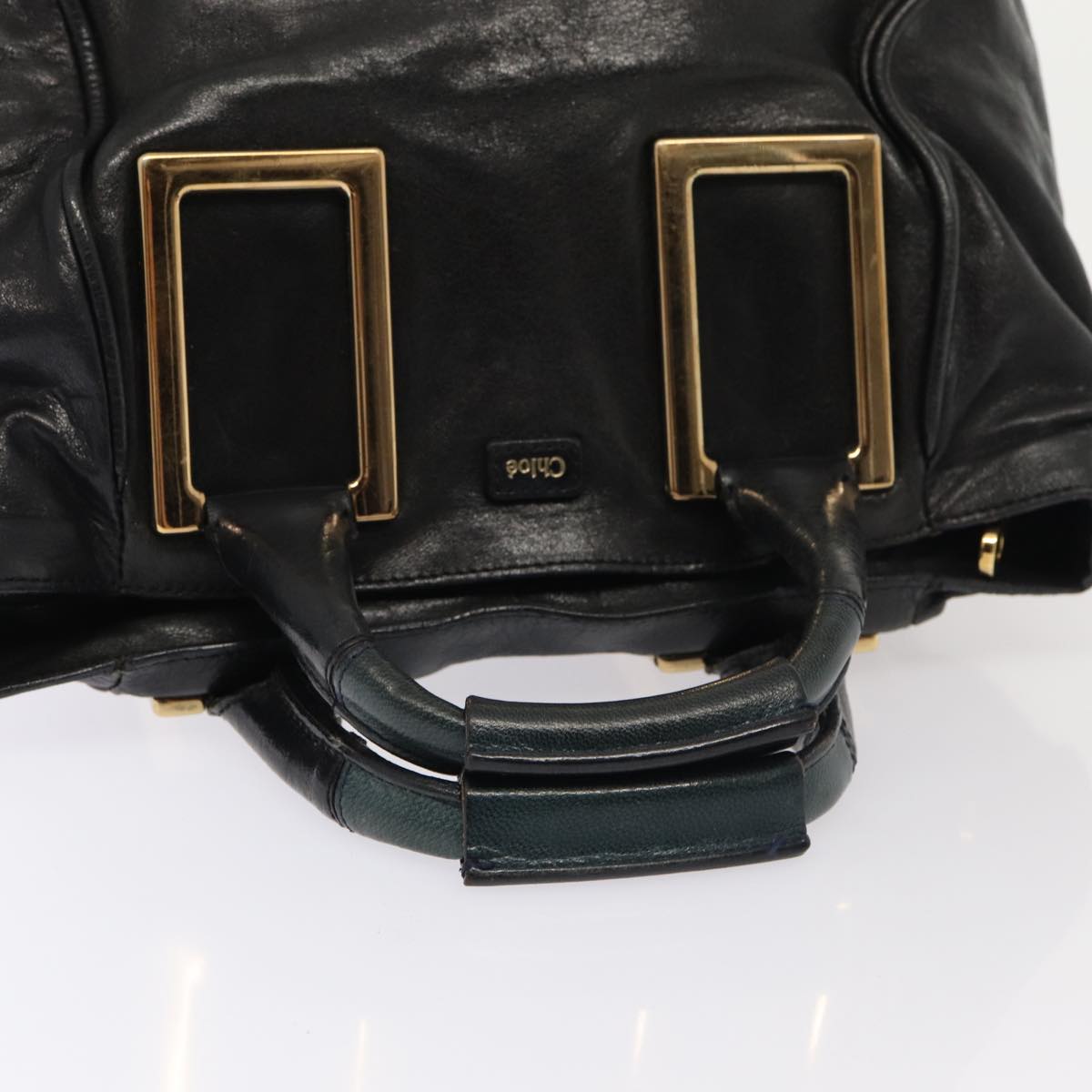 Chloe Etel Hand Bag Leather 2way Black Auth 78290