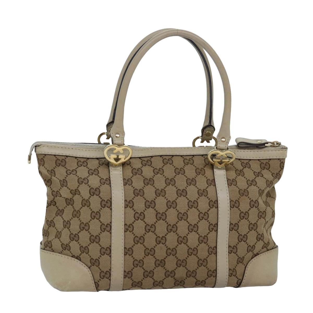 GUCCI GG Canvas Tote Bag Beige 257069 Auth 78293