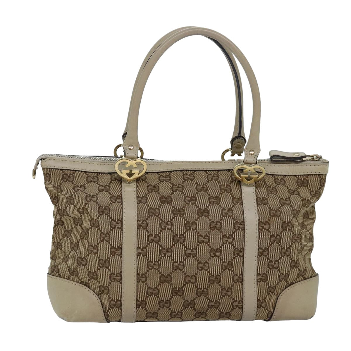 GUCCI GG Canvas Tote Bag Beige 257069 Auth 78293