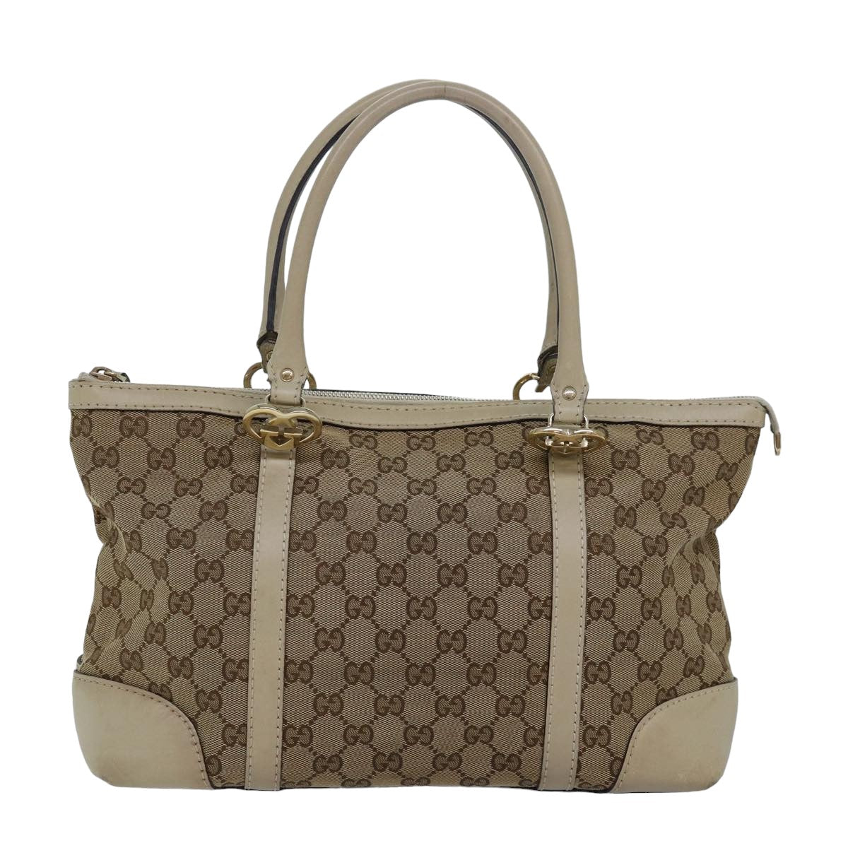 GUCCI GG Canvas Tote Bag Beige 257069 Auth 78293