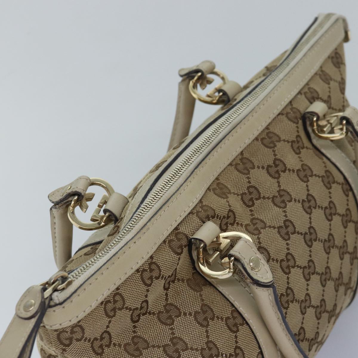 GUCCI GG Canvas Tote Bag Beige 257069 Auth 78293